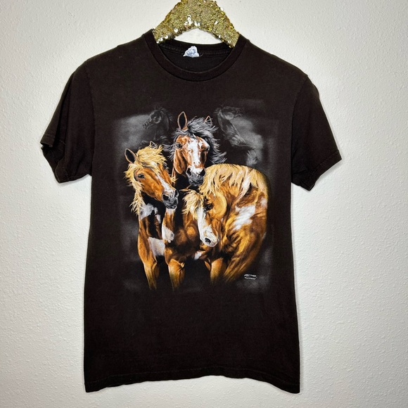 Delta Find 8 Horses Vintage Graphic Tee S - Picture 3 of 7
